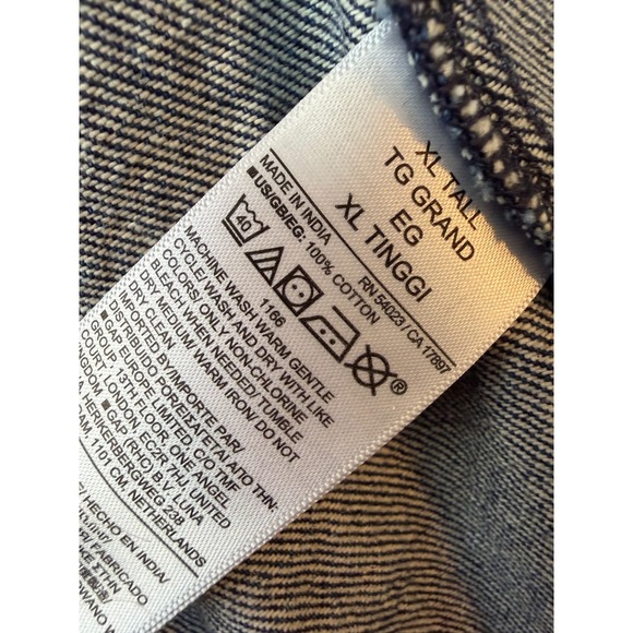 GAP Denim Dress Jean size XLT XL Tall Extra large Popover A Line Pockets Y2K 80s - Picture 5 of 14